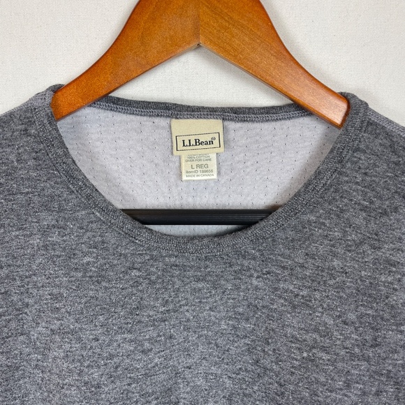 L.L.Bean Two-Layer Cotton Wool Base Layer Long Sleeve Shirt Heather Gray Size L - Picture 8 of 12